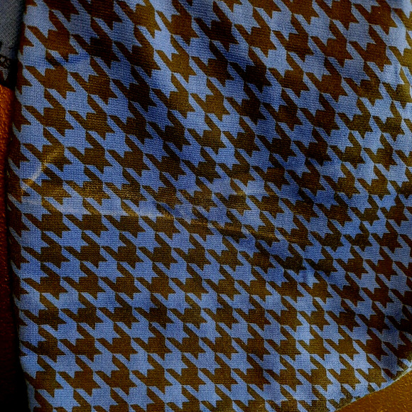 Vtg Apple Bottoms Y2K Cut Out Peplum Pencil Dress Large Blue Black Houndstooth - Picture 16 of 16